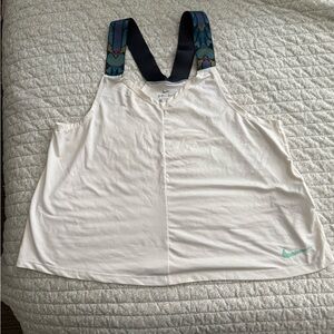 Nike Dri-FIT White Tank Top with Patterned Straps